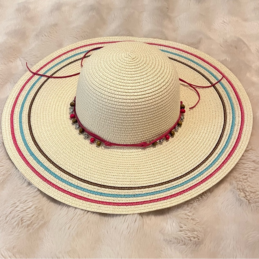 Jacobson Wide Brim Straw Sun Hat Beach Vacation Resort Coastal Boho Women